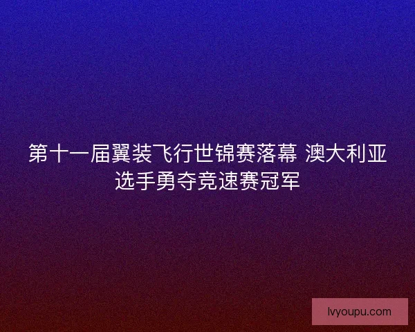 第十一届翼装飞行世锦赛落幕 澳大利亚选手勇夺竞速赛冠军